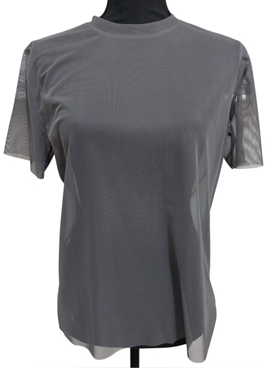 OAK + FORT Tops - Oak + Fort Sheer Grey Mesh Crewneck T-Shirt Grunge Rave - Size Small